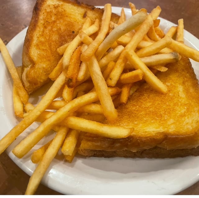 Kids Grilled Cheese Sandwich & Fries.