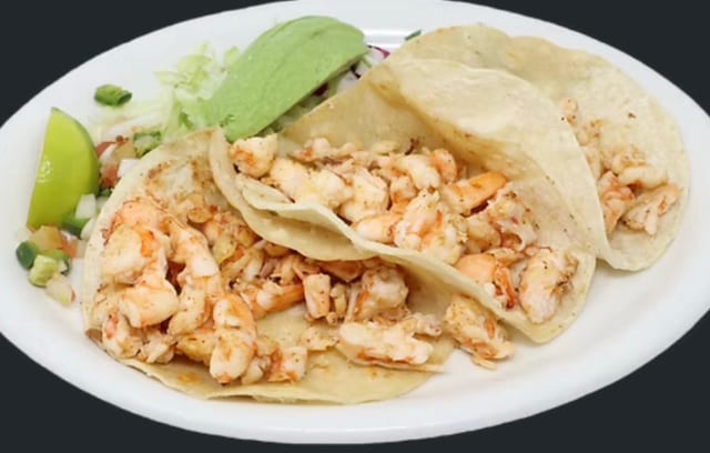 Tacos de Camaron (3) (shrimp).