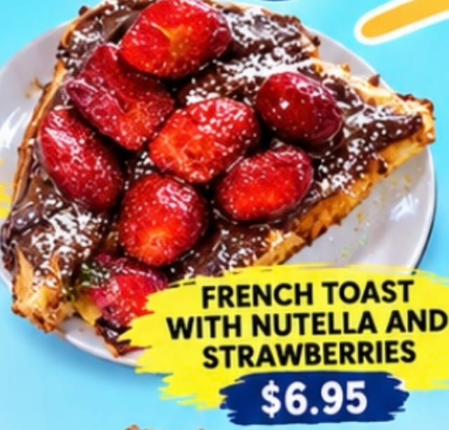French Toast W/nuttella&stawberries.