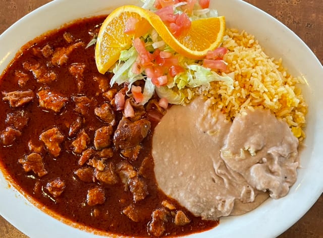 Pork on Red Sauce.